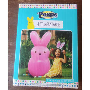 Classic Peeps Pink 4ft Inflatable Easter Bunny Candy Decoration {NEW In BOX}